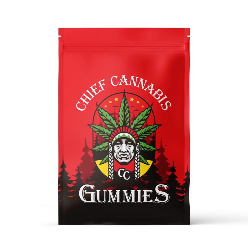 Chief Cannabis logo and pouch design.