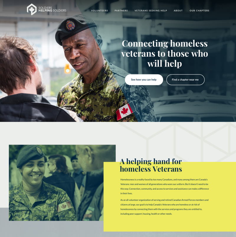 Soldiers Helping Soldiers Homepage Redesign