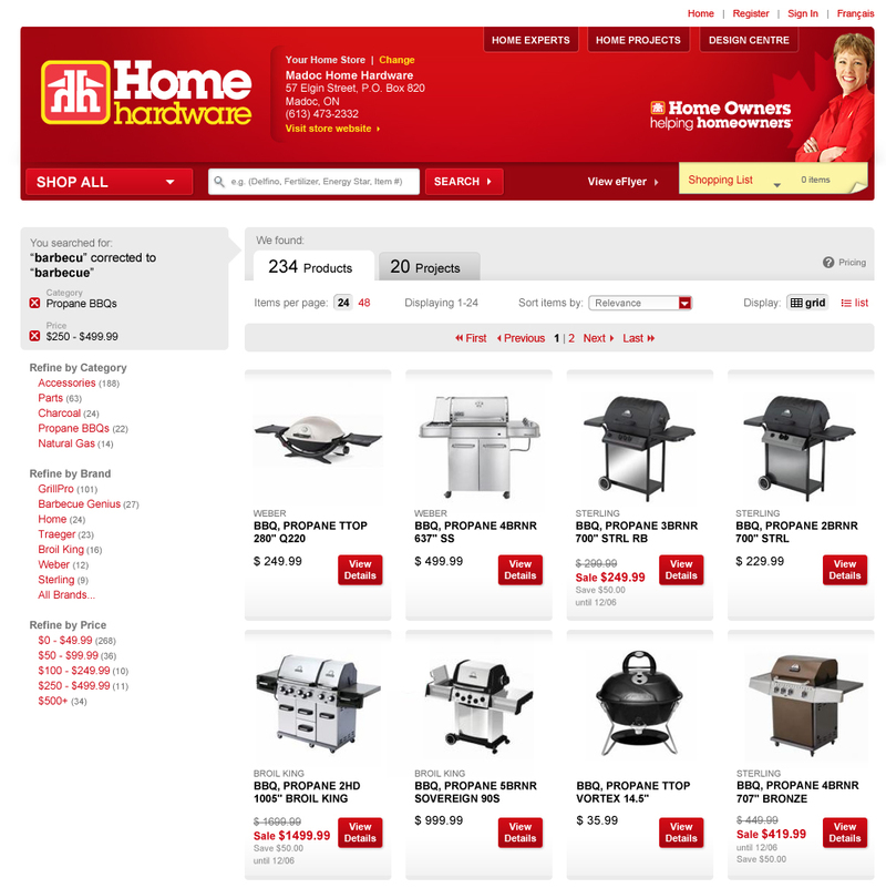 Home Hardware Product Landing Page